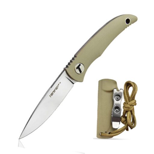 cuchillo de campamento con cordon de paracaidas